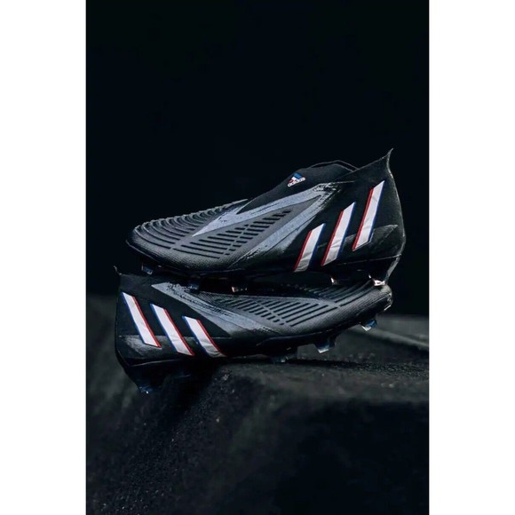 MEN\'S adidas Predator Edge+Firm Ground Mens Black/White Ground Cleats GV7385 main image 7
